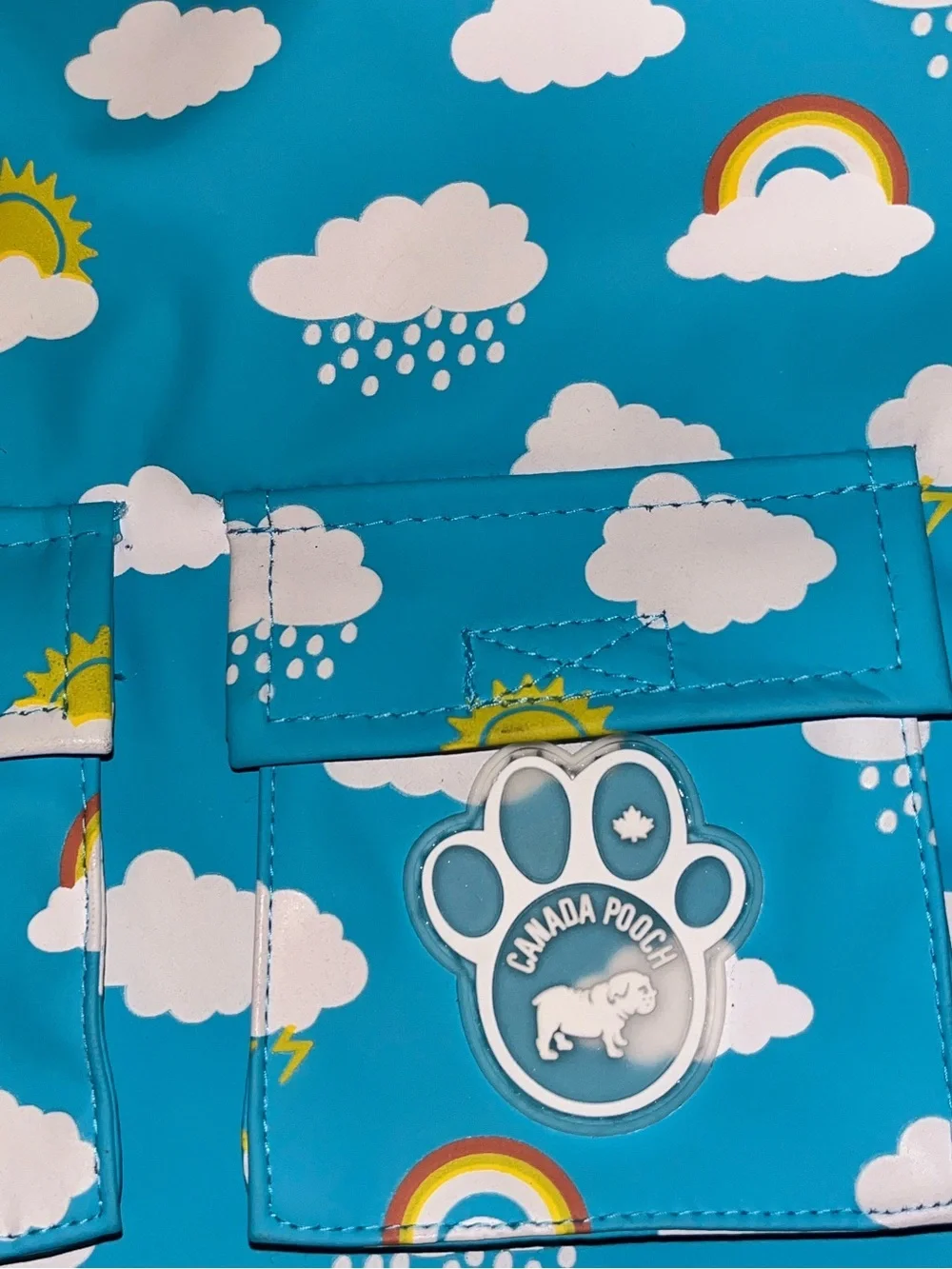 Canada Pooch Torrential Tracker Dog Raincoat, Blue Clouds, 12